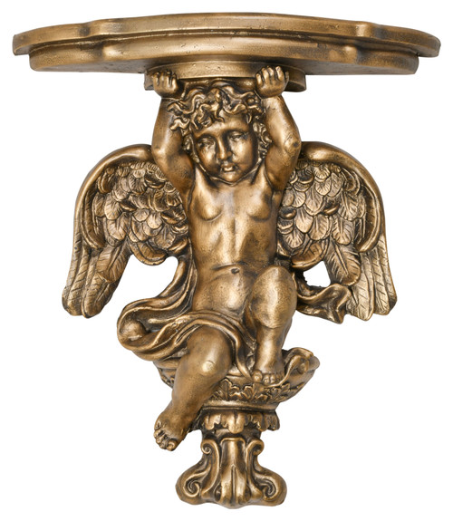 Gold Cherub Statue Wall Relief 12025166 By AFD