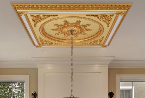 Golden Grand Square Chandelier Fan Ceiling Medallion 12026467 By AFD