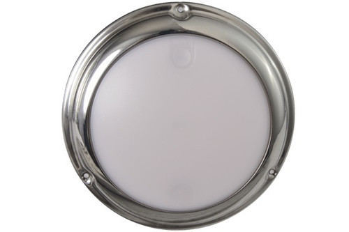 Dome White/Blue Led Light Stainless Finish 12/24V (Interior) - SKU179955