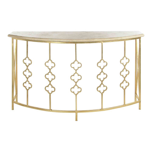 Ella Home Quatrefoil Demilune Console Table - CL58