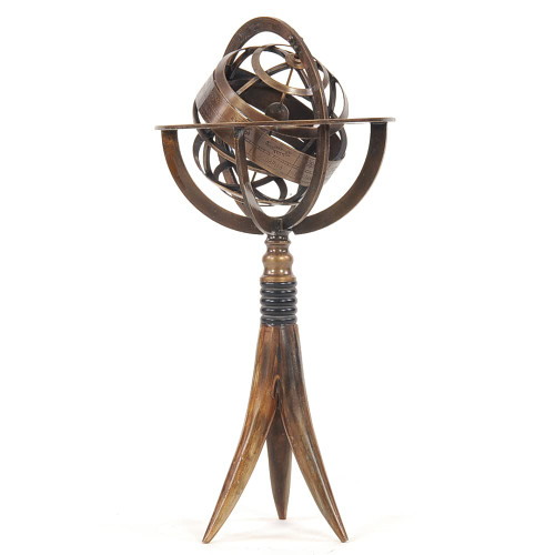 Brass Armillary On Horn Stand AK022 By OMH