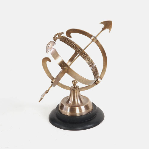 Brass Armillary On Wooden Base AK030 By OMH