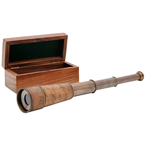 Handheld Telescope In Wood Box ND023 By OMH