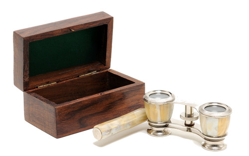 Opera Glasses W Mop In Wood Box ND030 By OMH