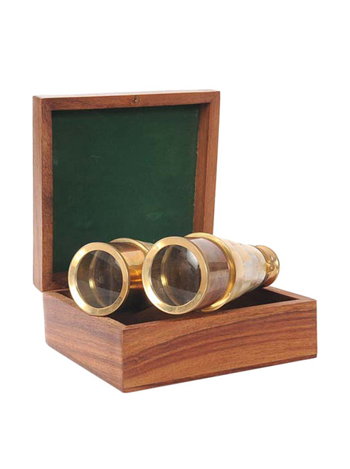 Binocular W Mop Overlay In Wood Box ND031 By OMH