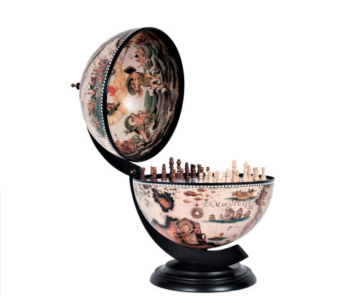 White Globe 13 Inches With Chess Holder NG015 By OMH
