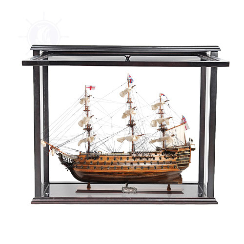 Hms Victory Midsize With Display Case Front Open T033B (Model Kit) By OMH