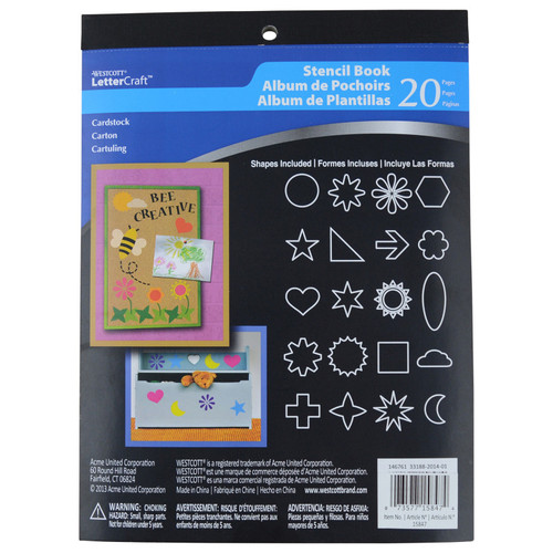 Westcott Lettercraft Stencil 20-Page Book ACM15847