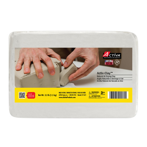Actíva Activ-Clay Air Drying Clay, Extra White, 3.3 Lb (1.5 Kg) API185