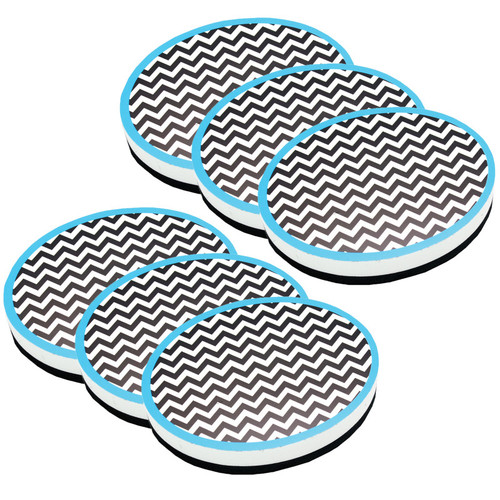 Ashley Magnetic Whiteboard Eraser, Chevron, Pack Of 6 ASH10047-6