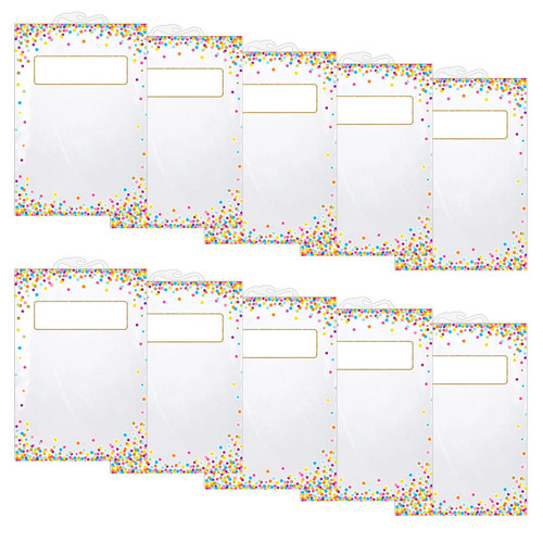Ashley Hanging Confetti Pattern Storage/Book Bag, 11" X 16", 5 Per Pack, 2 Packs ASH10585-2