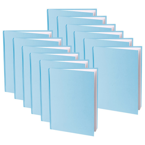 Young Blue Hardcover Blank Book, White Pages, 8"H X 6"W Portrait, 14 Sheets/28 Pages, Pack Of 12 ASH10714-12
