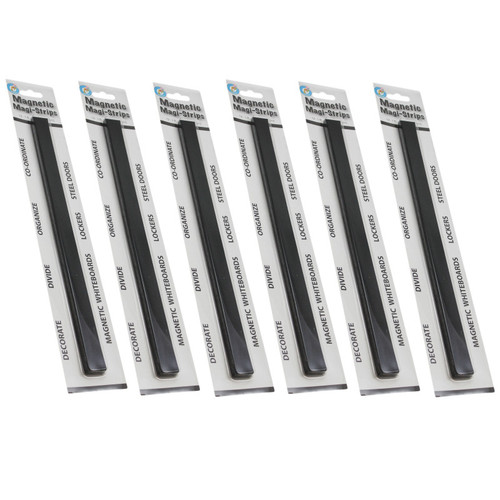 Ashley Magnetic Magi-Strips, Black, 12 Feet Per Pack, 6 Packs ASH11015-6