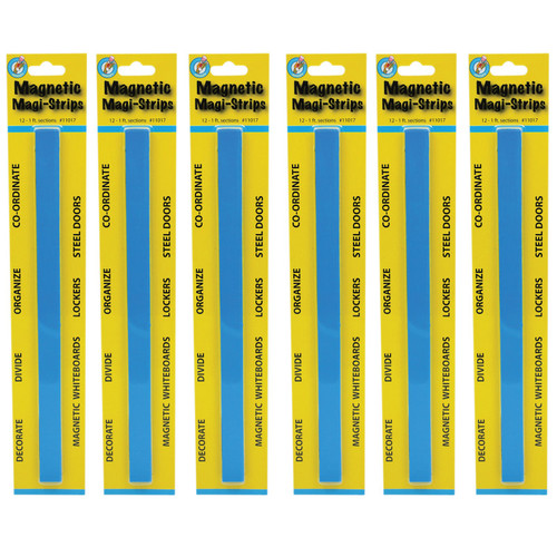 Ashley Magnetic Magi-Strips, Blue, 12 Feet Per Pack, 6 Packs ASH11017-6