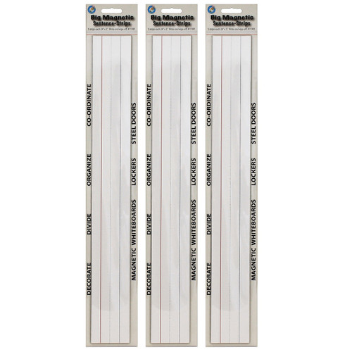 Ashley Big Magnetic Sentence Strips, 3" X 24", 5 Per Pack, 3 Packs ASH11301-3