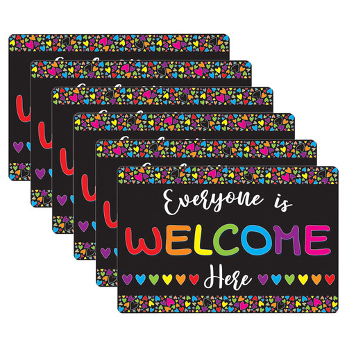 Smart Computer Mouse Pad, 8" X 10", Everyone Is Welcome Here, Hearts, Pack Of 6 ASH12501-6