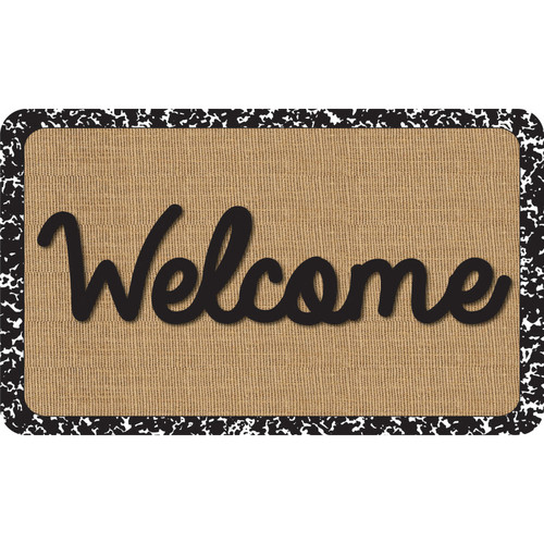Ashley The Original Fun Mat, Welcome Mat, 18" X 30", Burlap Composition Welcome ASH91307