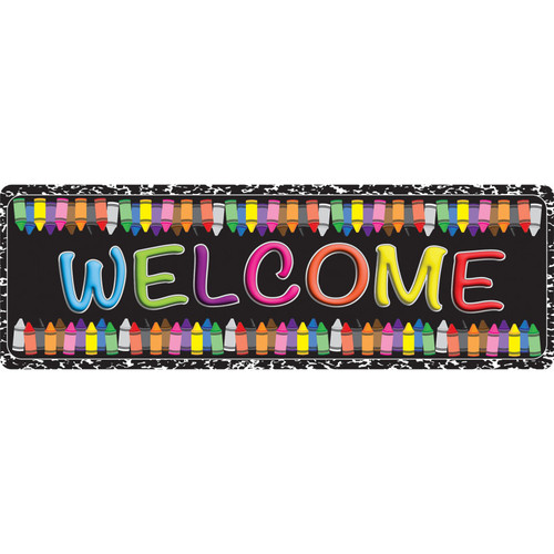 Ashley The Original Fun Mat, Mat Runner, 15.5" X 47", Welcome Crayons ASH91407