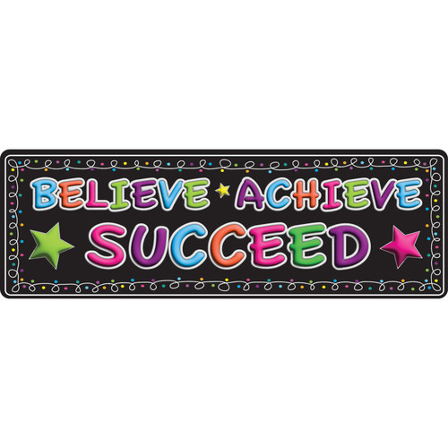 Ashley The Original Fun Mat, Mat Runner, 15.5" X 47", Believe, Achieve, Succeed, Chalk Loops ASH91418