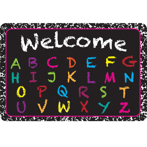 Ashley The Original Fun Mat, Welcome Mat, 15.5" X 23.5", Chalk Alphabet Welcome ASH91560