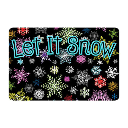 Ashley The Original Fun Mat, Welcome Mat, 15.5" X 23.5", Let It Snow Colorful Snowflakes ASH91579