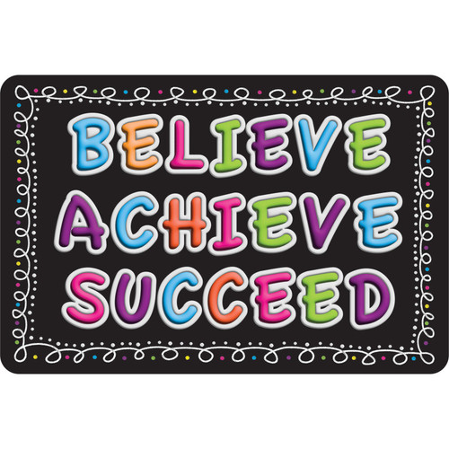 Ashley The Original Fun Mat, Welcome Mat, 15.5" X 23.5", Believe, Achieve, Succeed, Chalk Loops ASH91589