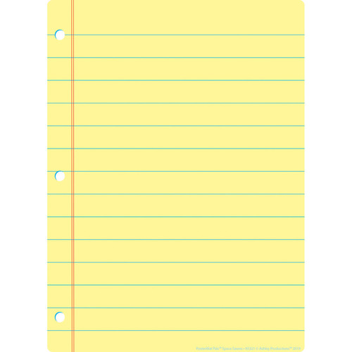 Ashley Smart Poly Single Sided Postermat Pals Space Savers, Yellow Notebook Paper, 13" X 9.5" ASH95321