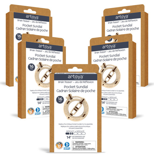 Artoya Pocket Sundial 3D Wooden Stem Model 5-Pack AVRAV0118M13