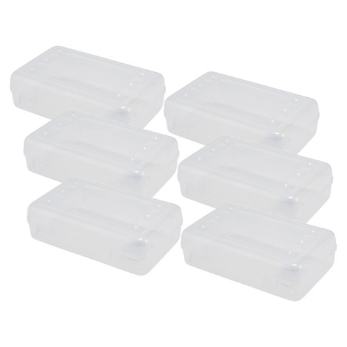 Advantus Pencil Box Clear, Pack Of 6 AVT34104-6