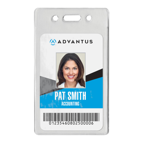Advantus Proximity Badge Holders, Vertical, Clear, Pack Of 50 AVT75451