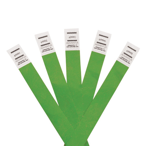 Advantus Tyvek Wristbands Green, Pack Of 500 AVT75511