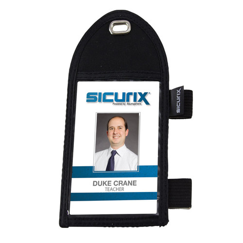 Sicurix Pen Loop Id Neck Pouch Badge Holder, Vertical, Black BAU55710