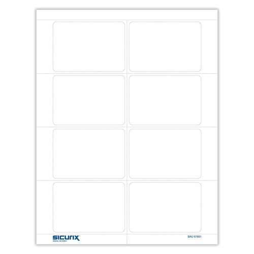 Sicurix Plain Adhesive Badges, White, Pack Of 200 BAU67651
