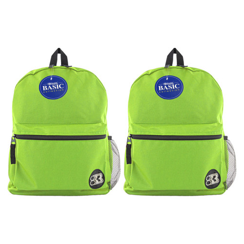 Bazic Basic Backpack, 16", Lime Green, Pack Of 2 BAZ1034-2