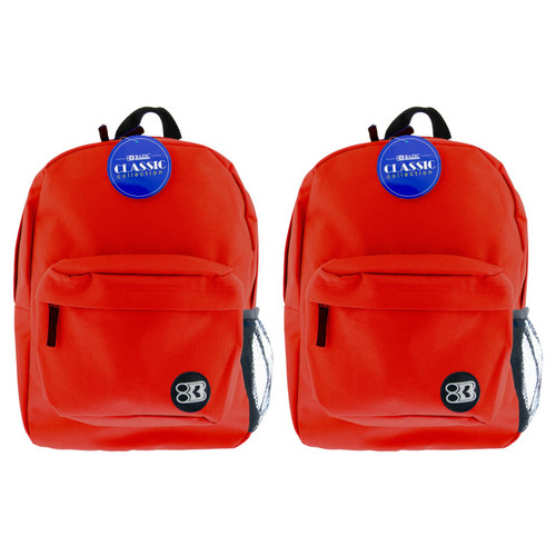 Bazic Classic Backpack 17" Red, Pack Of 2 BAZ1052-2