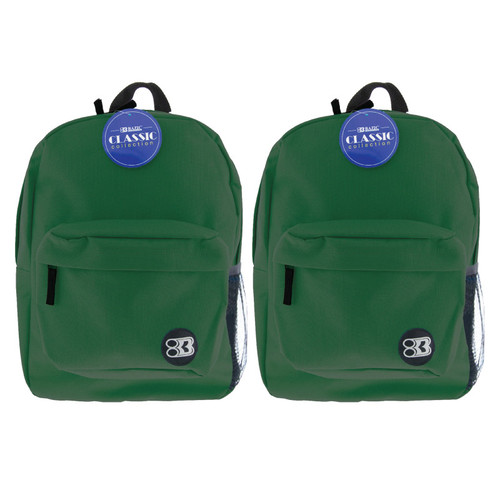 Bazic Classic Backpack 17" Green, Pack Of 2 BAZ1053-2