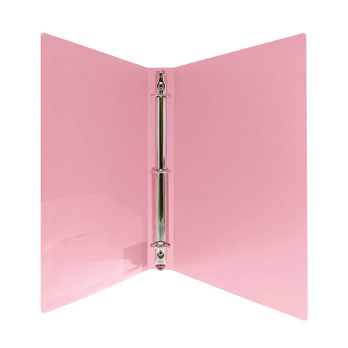 Bazic 1" Poly 3-Ring Binder With Pocket, Assorted Pastel Colors, 1 Count BAZ3127