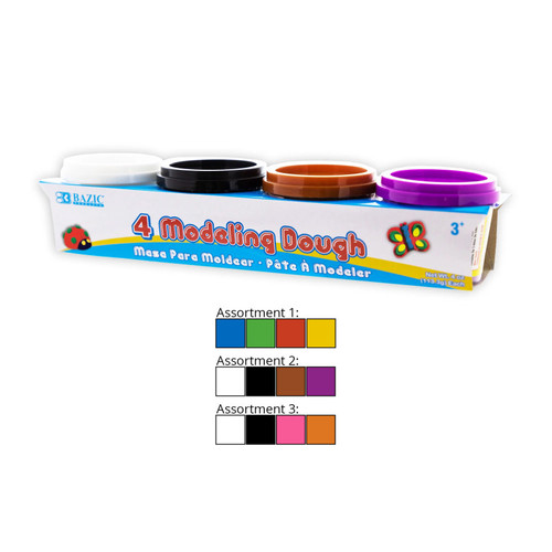 Bazic Primary Color Modeling Dough, 4 Oz, Pack Of 4 BAZ3302