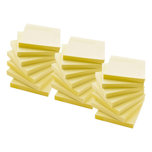 Bazic Stick On Notes, 3" X 3", Yellow, 100 Sheets, 12 Per Pack, 3 Packs BAZ5160-3