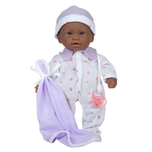 Jc La Baby Soft 11" Baby Doll, Purple With Blanket, African-American BER13108