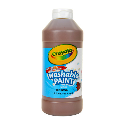 Crayola Washable Paint, Brown, 16 Oz. BIN201607