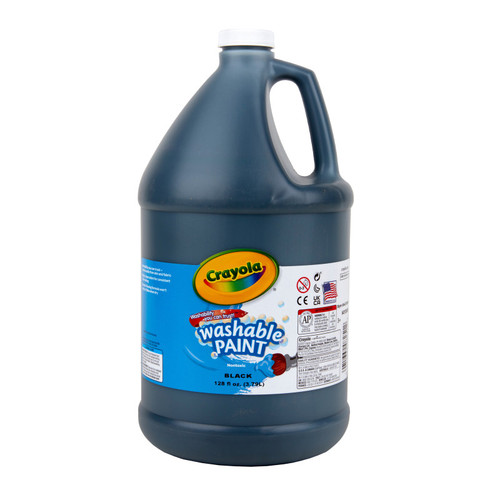 Crayola Washable Paint, Black, Gallon BIN212851