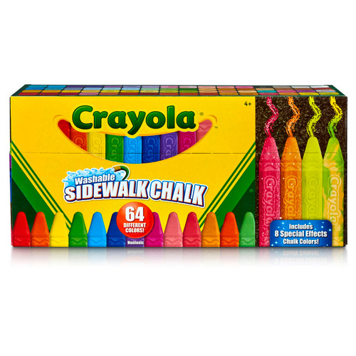 Crayola Ultimate Washable Sidewalk Chalk, 64 Count BIN512064