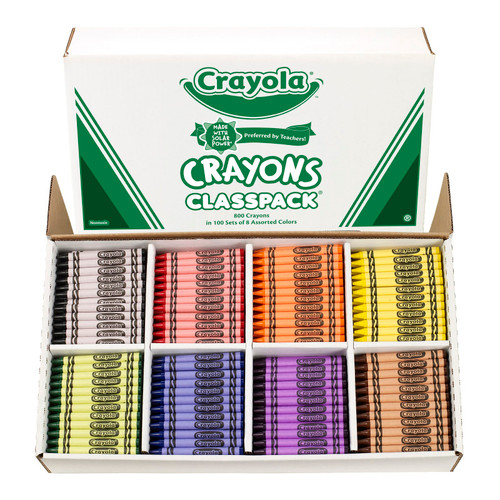 Crayola Crayon Classpack, Regular Size, 8 Colors, Pack Of 800 BIN528008