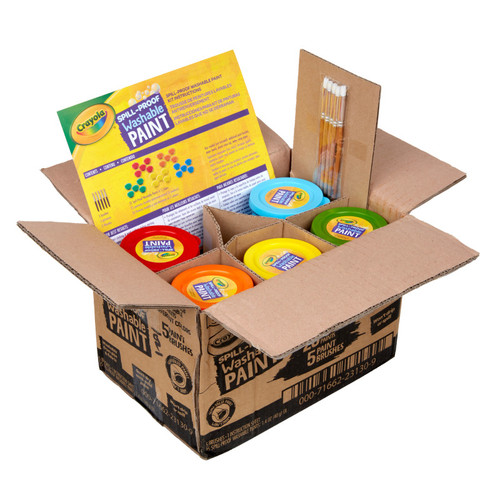 Crayola Spill Proof Washable Paints, 40Mg, Assorted, 25 Jars BIN542313