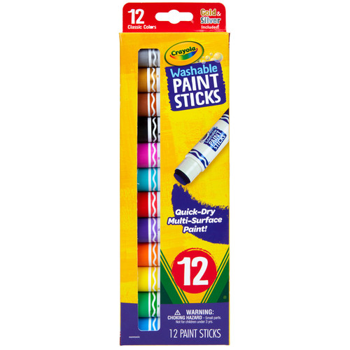Crayola 12Ct Washable Paint Sticks BIN546211