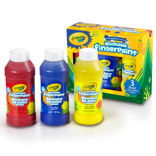 Crayola Washable Fingerpaint, Bold Colors, 8 Oz., 3 Count BIN551310