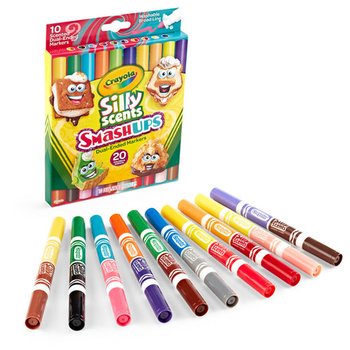 Crayola Silly Scents Smash Ups Dual-Ended Washable Markers, 10 Count BIN588342