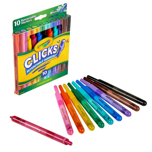 Crayola Crayola 10 Ct Washable Clicks Retractable Markers BIN588370