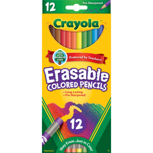Crayola Erasable Colored Pencils, 12 Count BIN684412